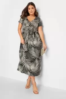 Leaf Print Wrap Dress