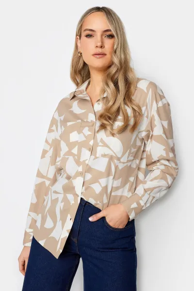 Long Tall Sally Long Tall Sally Abstract Stone Printed Shirt