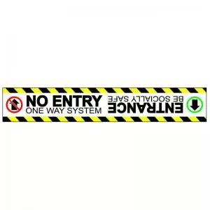 No Entry One Way System Floor Graphic adheres to most smooth clean