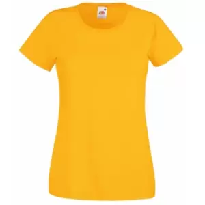 Fruit Of The Loom Ladies/Womens Lady-Fit Valueweight Short Sleeve T-Shirt (Pack Of 5) (2XL) (Sunflower)