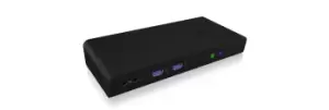 ICY BOX IB-DK2251AC Wired USB 3.2 Gen 2 (3.1 Gen 2) Type-A Black