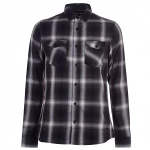 Firetrap Long Sleeve Check Shirt Mens - Charcoal Check