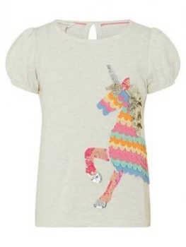 Monsoon Girls Unicorn Pinata Top - Ivory, Size Age: 11-12 Years, Women