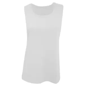 Bella Ladies/Womens Flowy Scoop Muscle Tee / Sleeveless Vest Top (S) (White)