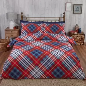 Rapport Home Furnishings Rapport Home Tartan Duvet Set Red Super King