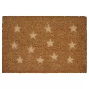 Star Embossed Coir Doormat