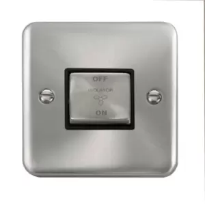 Click Scolmore Deco Plus Satin Chrome 1 Gang Plate Switch With Black Ingot - DPSC520BK