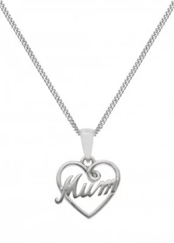 Sterling Silver Diamond Set Mum Pendant Necklace.