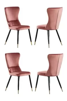 New York' LUX Upholstered Dining Chairs Set of 4