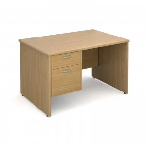 Maestro 25 PL Straight Desk With 2 Drawer Pedestal 1200mm - OAK Panel