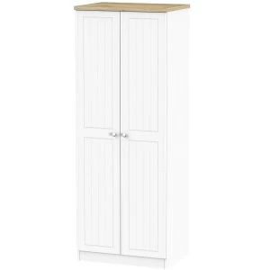 Robert Dyas Wilcox Ready Assembled 2-Door Wardrobe - Porcelain Ash