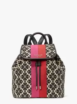 Spade Flower Jacquard Stripe Sinch Medium Flap Backpack - Multi - One Size