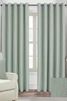 Linen Eyelet Lined Curtain Pair