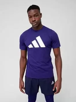 adidas Performance Train Essentials Feelready Logo Training T-Shirt - Navy, Size S, Men