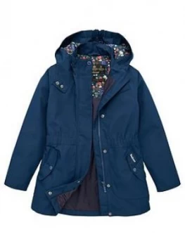 Barbour Girls Promenade Hooded Jacket - Navy