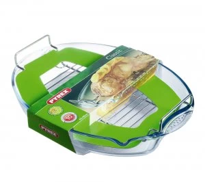 Pyrex Easy Grip 42 x 30cm Roaster with Rack