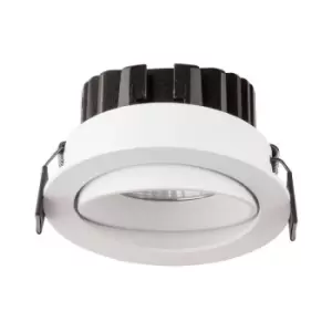 Denton 9cm Recessed Downlight White Aluminium LED 12W 720Lm 3000K IP65 - Merano