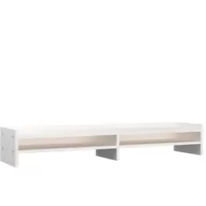 Vidaxl - Monitor Stand White 100x24x16cm Solid Wood Pine White