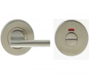 LocksOnline Stainless Steel Easy Turn Bathroom Door Lock Set with Indicator