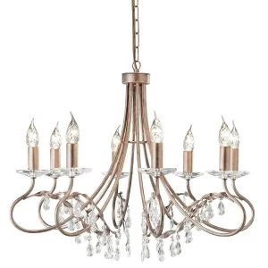 8 Light Chandelier Silver, Gold Finish, E14