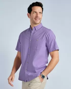 Cotton Traders Mens Classic Seersucker Shirt in Pink