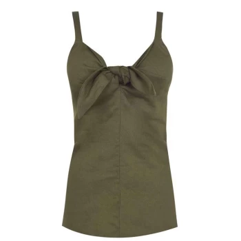 Biba Linen Tie Top - Green