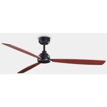 Leds-c4 Lighting - LEDS C4 Xaloc 1320mm 3 Blade 132cm Ceiling Fan Metallic Black, Mahogany