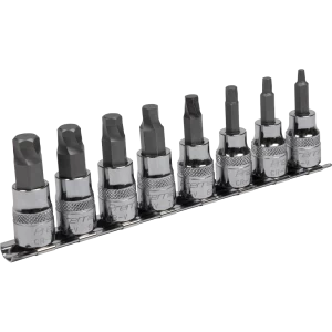 Sealey 8 Piece 3/8" Drive Lock On Hexagon Socket Bit Set Metric 3/8"