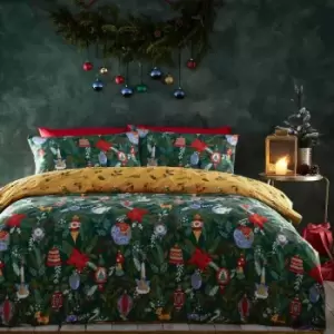 Riva Deck The Halls Single Duvet Set Pine Green