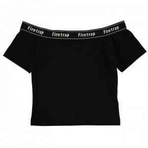 Firetrap Jacquard Bardot Top Junior Girls - Jet Black