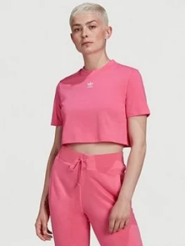 adidas Originals Trefoil Cropped T-Shirt - Pink, Size 14, Women