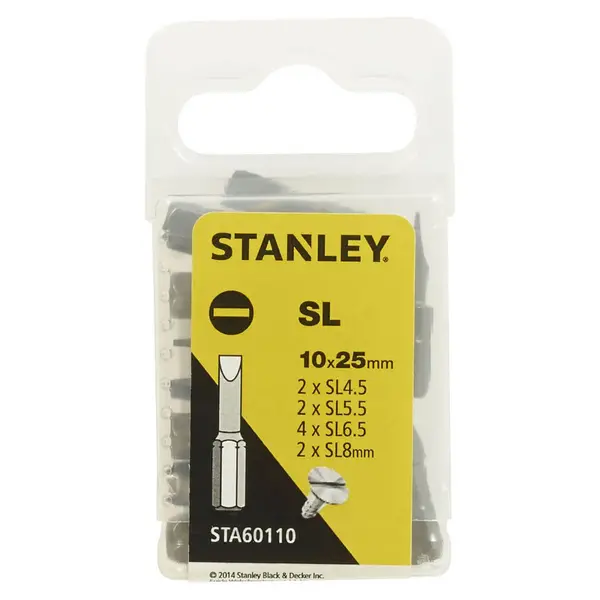 Stanley Fatmax 10pc 25mm Slotted Screwdriver driver bits - STA60110-XJ