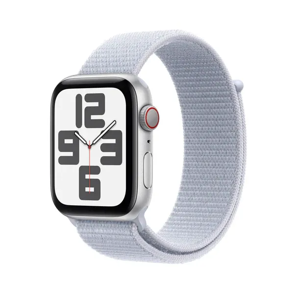 Apple Watch SE (2nd Gen), 40mm, Silver Aluminium Case, GPS + Cellular [2024] - Blue Cloud Sport Loop