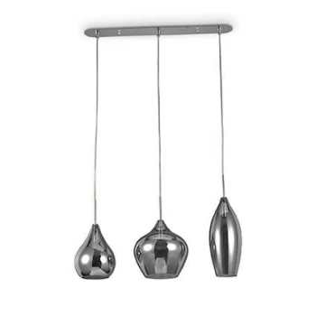 Soft 3 Light Hanging Ceiling Pendant Light Grey, E14