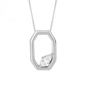 Elongated Octagon Floating Zirconia Pendant P5202C