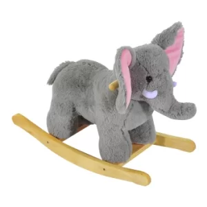 HOMCOM Kids Plush Ride On?Elephant-Grey