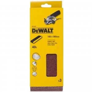 DEWALT 100 x 560mm Multi Purpose Sanding Belts 100mm x 560mm 40g Pack of 3