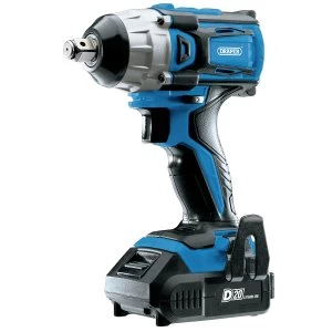 Draper D20 20V Brushless 1/2 Mid Torque Impact Wrench with 2 x 2Ah Batteries and Charger 250Nm