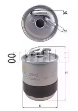 Fuel Filter KL228/2D 76832422 by MAHLE Original