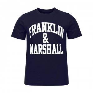 Franklin and Marshall Classic Fit Logo T Shirt - Navy