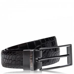 Ted Baker Sandrer Reversible Croc Leather Belt - BLACK