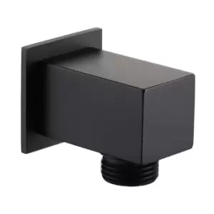 Zana Matt Black Square Wall Outlet Elbow