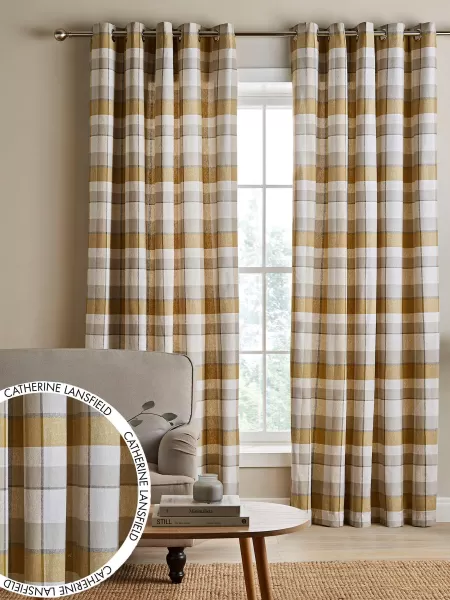 Catherine Lansfield Brushed Cotton Thermal Check Curtains