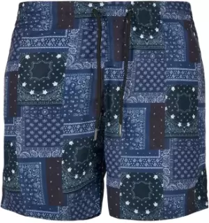 Urban Classics Pattern Swim Shorts Swim Shorts blue black