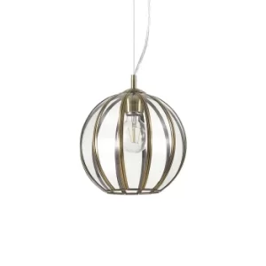 Rondo 1 Light Spherical Ceiling Pendant Burnished Finish