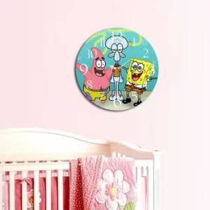 MSCO-18 Multicolor Spongebob Decorative MDF Clock