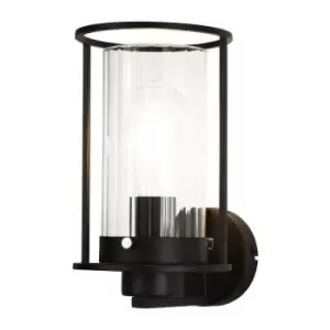 Wall Light, 1 Light E27, Black, Clear Glass - Luminosa Lighting