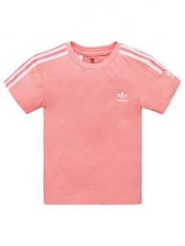 adidas Originals Childrens New Icon Short Sleeve T-Shirt - Pink, Size 3-4 Years, Women