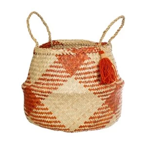 Sass & Belle Terracotta Check Basket