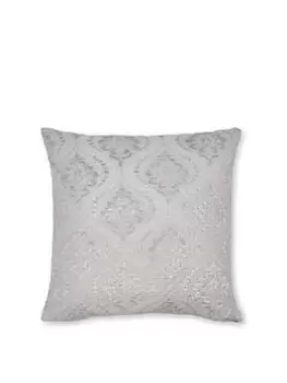 Catherine Lansfield Damask Metallic Cushion Grey 45X45